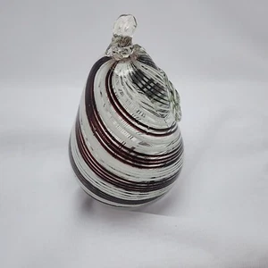 Kunstglas weiß schwarz Band Birne Briefbeschwerer Fabrique Ala Main Handarbeit - Bild 1 von 10
