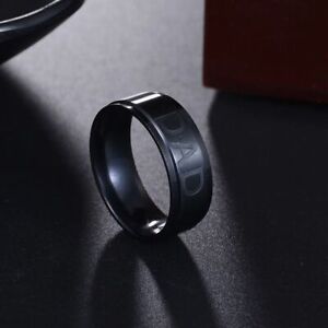 Geometric Engraved Love Rings Korean Style Men Ring Dad Letter Ring  Couple