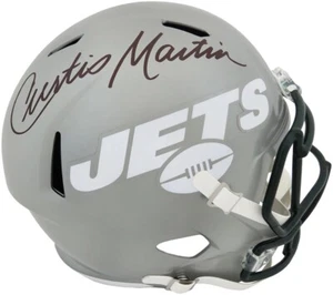 CURTIS MARTIN AUTOGRAPHED SIGNED NEW YORK JETS FLASH F/S SPEED REP HELMET SS COA - Picture 1 of 1
