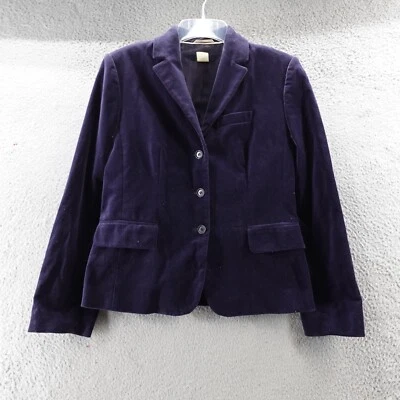 J. Blazer Crew para mujer talla 4 azul gamuza 3 botones traje abrigo elástico damas Foto 1 de 4