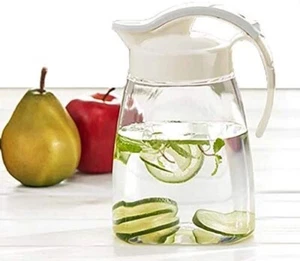 High Heat Resistant 1.4qt Airtight Water Pitcher with Lid, Coffee Juice Tea Jug - Picture 1 of 12