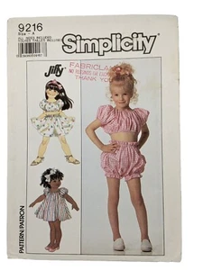 Simplicity 9216 Child's Summer Outfit Dress Top & Shorts Size 3 4 5 6 UNCUT - Picture 1 of 7