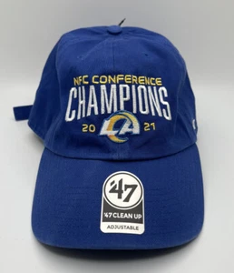 New Los Angeles Rams '47 NFC Conference Champions Blue Clean Up Adjustable Hat - Picture 1 of 4