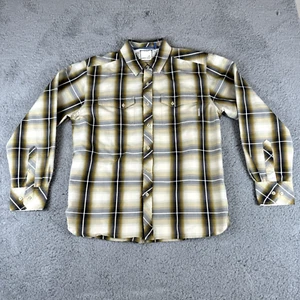 Horny Toad Shirt Mens Medium Tan Grey Check Casual Gorpcore Outdoorsy Hiking - Picture 1 of 18