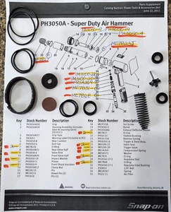 SNAP ON PH3045,PH3050,PH3050A,PH3050B AIR HAMMER TUNE UP KIT A FIFTEEN PIECE LOT - Bild 1 von 5
