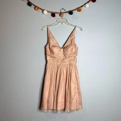 Aidan Mattox silk blend pink metallic shimmery dress - Изображение 1 из 4
