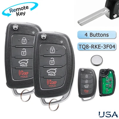 2 para Hyundai Santa Fe 2013 2014 2015 2016 mando a distancia sin llave TQ8-RKE-3F04 Foto 1 de 4