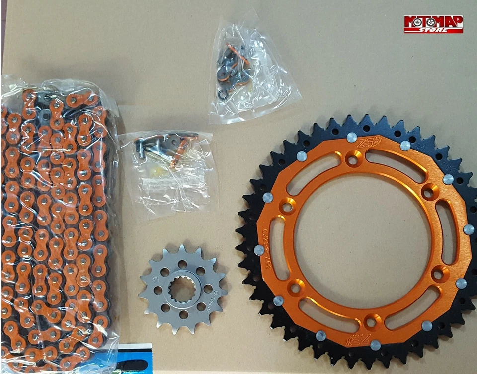 Kit Trasmissione Ktm 640 Lc4 Adventure R 1999 > 2006  Corona Bimetallo Arancio - Immagine 1 di 1