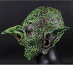 Green Goblin Cosplay Elf Scary Witch Mask Halloween Carnival Party Costume Prop - Picture 1 of 5