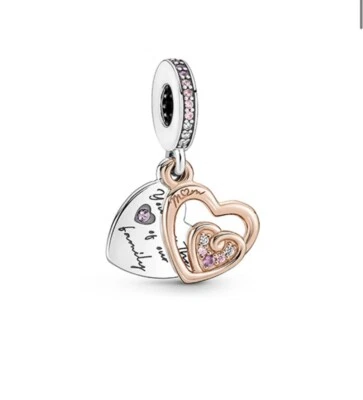 *NUEVO* Pandora Dos Tonos Corazones Infinitos Entrelazados Doble Dije 781020C01 Foto 1 de 3