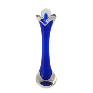 Große Vase mit blauen Innenfang, signiert, Flygsfors 54, Kedelv, Serie Coquille - Picture 1 of 6