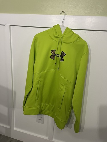 VETEMENTS Felpa con cappuccio Under Armour da uomo verde sciolto media alta visibilità caccia