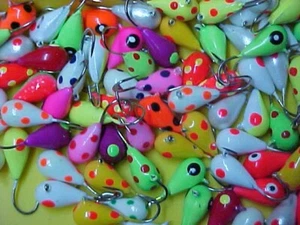 19 NEW mixed TUNGSTEN PANFISHING JIGS CRAPPIE ICE FISHING SIZE 10 assortment 5mm - Picture 1 of 10