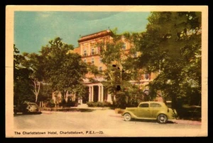 Postcard Charlottetown Hotel Prince Edward Island PEI with Classic Car 1952 - Picture 1 of 2