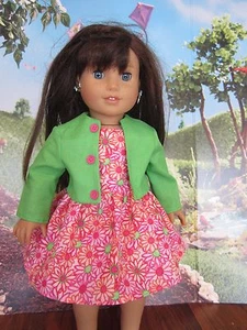 homemade 18" american girl/madame alexander 2 piece jacket/ dress doll clothes p - Picture 1 of 7