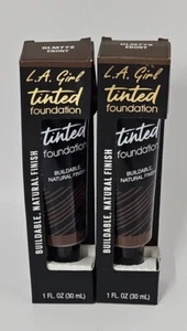 2 L.A. Girl Tinted Foundation, Buildable Natural Finish - GLM772 Ebony (1 Oz) - Picture 1 of 3