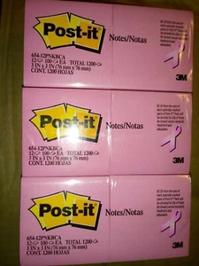 3M Post-it Notes Sticky Pads PINK 3 X 3 Susan G. Komen Cancer Awareness 3600 ct. - Picture 1 of 2