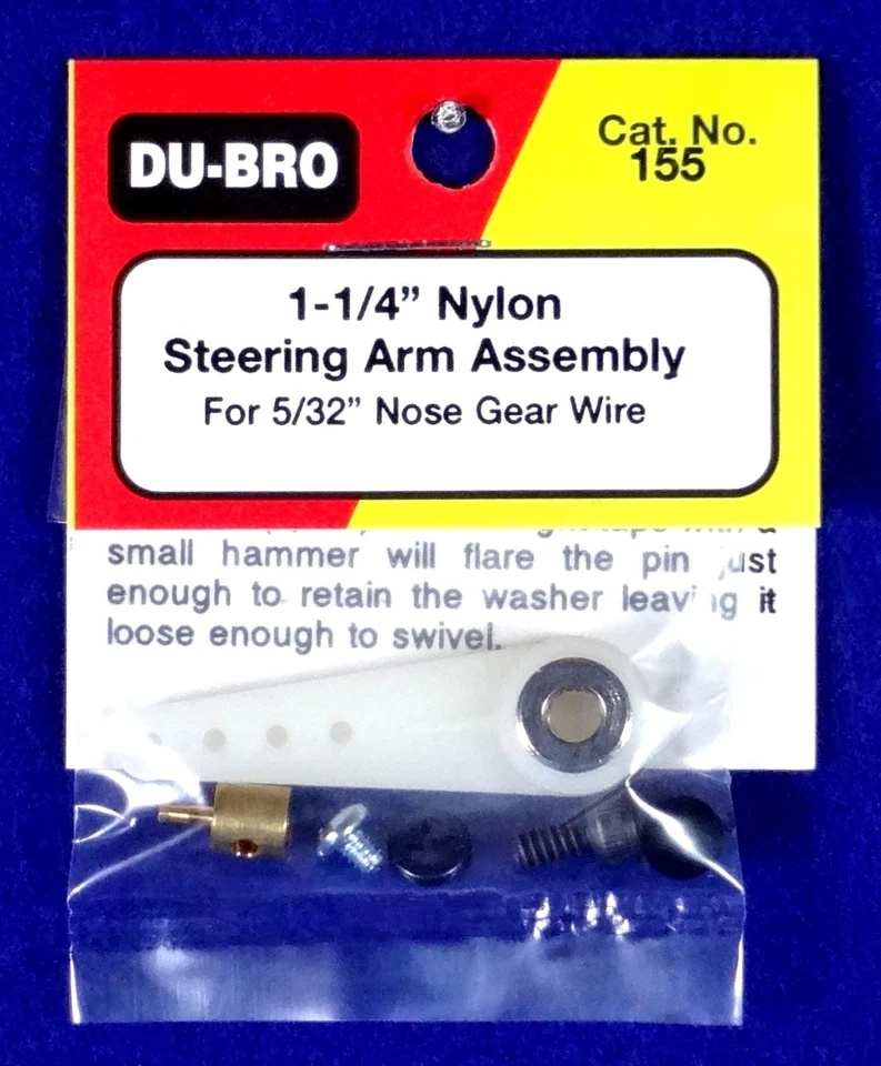 DU-BRO 1-1/4" NYLON STEERING ARM ASSEMBLY FOR 5/32 NOSE GEAR WIRE ( CAT. # 155 ) - Image 1 of 1