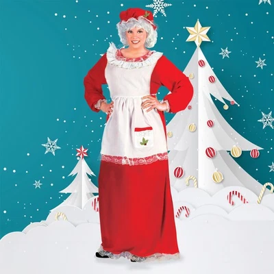 Disfraz de Navidad Fun World Rojo Peluche Sra. Santa Claus Mujer Adulto Talla Grande Foto 1 de 4