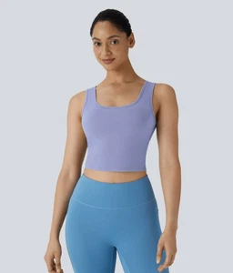 Neu mit Etikett Halara U-Ausschnitt Crossover Barre Ballett Tanz Tanktop A-C-Cups Größe L - Bild 1 von 7