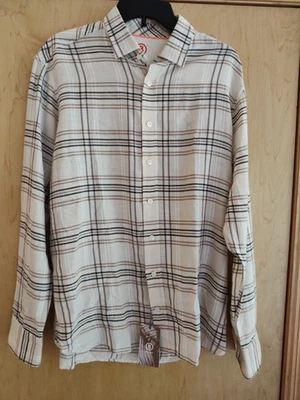 Bogner Timi Cashmere Cotton Blend Ecru Men’s Flannel Button Down Shirt Men Large - image 1 of 4