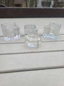 4 Antique Cut Glass Inkwells - Picture 1 of 18
