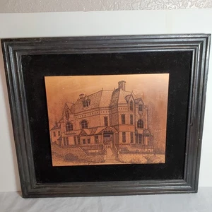 Vintage Kupferplatte Radierung von Lonny G. Davis - viktorianisches Haus architektonisch - Bild 1 von 6
