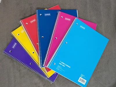 Staples 6 Pack Notebooks 8" x 10.5", Wide Ruled, 70 Sheets  - Image 1 of 2