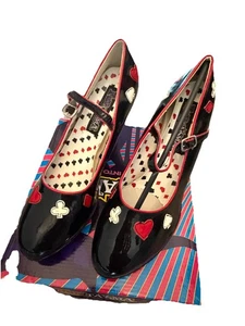 Königin der Herzen Kostüm Schuhe Erwachsene High Heels Halloween Größe 9 - Bild 1 von 8