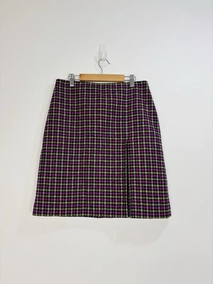 Falda Hobbs Mujer Talla 10 Azul Marino Rosa Cuadros Tweed Lana por Moon Mini Lápiz Corto Foto 1 de 4
