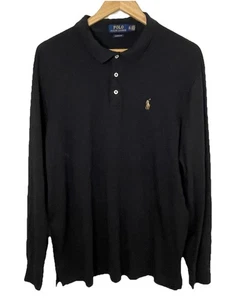 Polo Ralph Lauren Poloshirt Classic Fit Langarm Soft Touch Schwarz Baumwolle XL - Bild 1 von 12