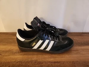 Adidas Samba Classic 034563 Black White Gum Leather Soccer Shoes Sneaker Mens 10 - Picture 1 of 11