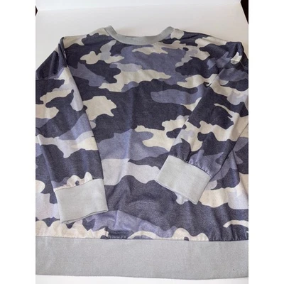 Camo Print Sweatshirt Crewneck Long Sleeve Casual Top - Women's Large - Image 1 of 4