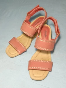 Clarks Open Toe Wedge Sandals Women's US 6.5 M Shoes Kyarra Rose Salmon - Picture 1 of 13