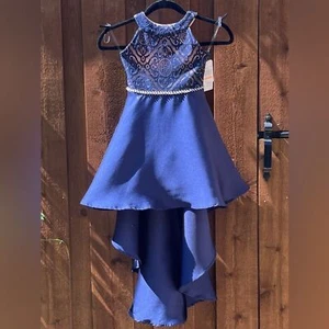 Speechless Girls Navy Blue Party Formal Hi-low Dress Size 7, NWT - Picture 1 of 10