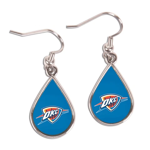 WinCraft Oklahoma City Thunder Tear Drop Dangle Earrings Cover