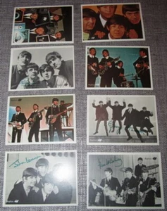 8 alte Karten Autogramme BEATLES 60er Retro Vintage Trade Gum Rock n Roll Liverpool - Bild 1 von 9