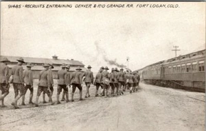 FORT LOGAN, COLORADO - REKRUTEN MITNEHMEN DENVER & RIO GRANDE EISENBAHN POSTKARTE - Bild 1 von 2