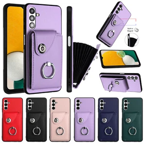 Pour Samsung Galaxy S24 S23 S22 S21FE Cuir Carte Poche Anneau Support Téléphone Coque - Photo 1 sur 50