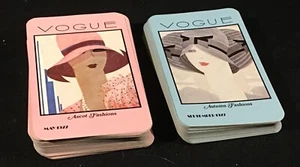 Vintage Vogue Playing Cards Pink Blu Ascot Fashion Hat Lady May 1927 Waddingtons - Picture 1 of 2