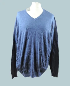 Jasper Conran Cotton V Neck Blue Jumper Size XXXL rrp £40 CR098 BB 08 - Picture 1 of 8