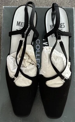 Tacones de satén negros de los años 90 con estrás formales talla 7 Foto 1 de 4