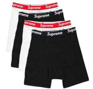 Brand New Supreme x Hanes Boxer Briefs Underwear | 4 Boxers | Black & White - Picture 1 of 1