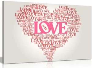 Liebe Herz Leinwand Wandbild Bild Druck - Bild 1 von 5