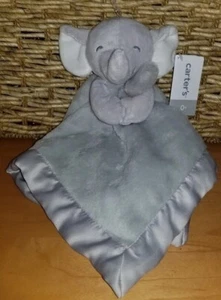 CARTER'S Gray ELEPHANT Infant Baby Boys Girls Security Blanket Lovey Plush NWT - Picture 1 of 1