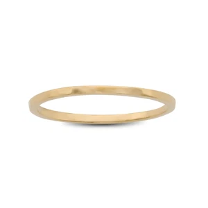 Solid 10K Yellow Gold Hammered Ring 1mm Size 1–15 Thin Gold Ring Midi Stack Band - Picture 1 of 6