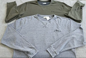 Sweatshirt Men 2XL Lot of 2 Gray Olive LS Under Armour Cold Gear Coconut Creek - Picture 1 of 15