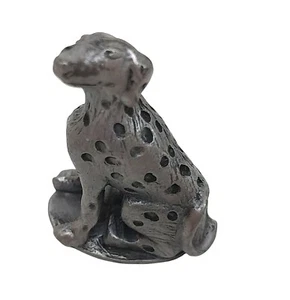 Estatuilla de peltre de perro de fuego dálmata miniatura de metal coleccionable en caja - Imagen 1 de 6