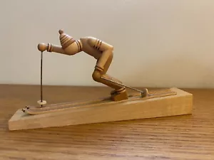 Figura de esquí vintage B Borowik, S Byliniak esquiador de madera Polonia hombre JA-36 - Imagen 1 de 6