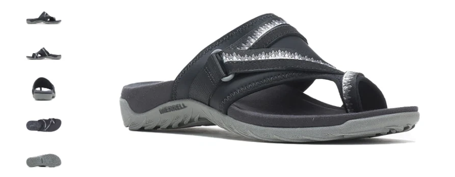 Sandalia Merrell Terran 3 Cush Post negra cómoda para mujer tallas 5-11 ¡¡AMPLIA/NUEVA!!! Foto 1 de 1
